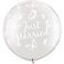 Qualatex Just Married Butterflies Latex Balloon- 30 Inch Size- Pearl White