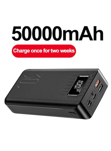 Ansty Portable 50000mAh LED Light Power Bank With Rechargeable Battery &amp; USB Back Up Power With 3 Pin Cables