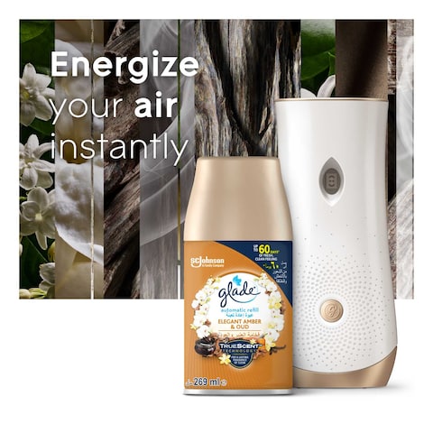 Glade Elegant Amber And Oud Automatic Refill Spray White 269ml Pack of 2