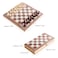 Generic-Beige 3-in-1 Multifunctional Wooden Chess Set Folding Chessboard Game Travel Games Chess Checkers Draughts and Backgammon Set Entertainment Educational Toys