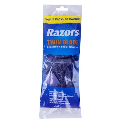 Uncle Bills Twin Blade Stainless Steel Disposable Razor For Men 10 Pieces