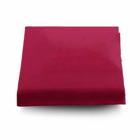 Carrefour Flat Single Bed Sheet 100% Cotton, 180x270 - Dark Red
