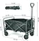 HEXAR&reg; Heavy Duty Shopping Trolley Folding Multi-Functional Portable Utility Wagon Beach Trolley with Storage Basket Outdoor Camping Garden Cart with Adjustable Handle (BLACK)