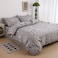 Luna Home-King size 6 piece duvet cover set gray plum blossom bedding set.
