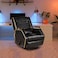 In House Leather Classic Gaming Recliner Chair With Latex Cushion Backrest - Black - Gaming