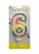 Party Time Candles Number 6 Birthday Candle