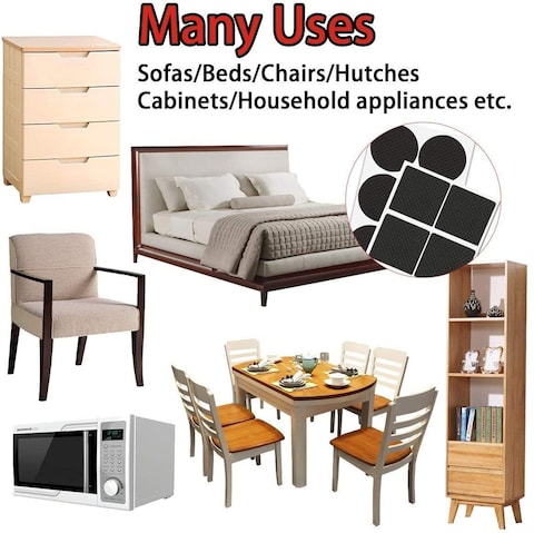 Generic 36Pcs Adhesive Rubber Furniture Feet Floor Protector Pads Anti-Skid Scratch D I Y Resistant Mats Table Legs Stools Chairs Protection