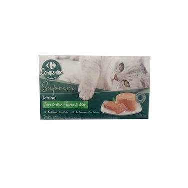 Carrefour Terrine Chicken And Salmon Cat Food 85g x 4 Pieces
