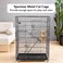 Large cat cage for Multiple cats, Metal cat cage with Multiple front doors, Widened floors, Durable and Ramp Ladders, With Universal wheels, Removable tray, Secure locks, Easy to clean 104 cm (Black)