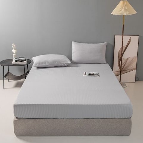 Luna Home-King Size 3 Piece Set, Bedsheet with 2 Pillow Cases, Light Gray Color