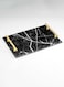 Lowha Decorative Acrylic Serving Tray With Gold Metal Handles And Marble Lines Design 20x30 cm