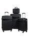 Morano 4-Pieces Luggage Trolley Bags Set (Black)
