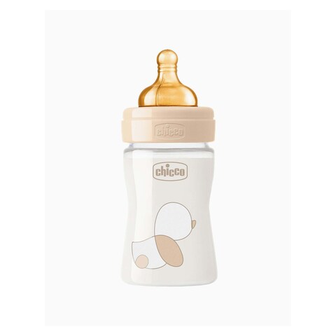 Chicco Glass Bottle for Newborn Baby - 150 ml - Beige