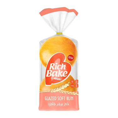 Rich Bake Glazed Burger Bread - 4 Pieces