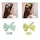 Aiwanto 2 Sets of Cute Cotton Handmade Hair Bow Clips Mint Green/Yellow Green