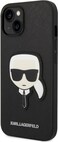 CG Mobile Karl Lagerfeld PU Saffiano Case With Head Patch Ultra-Thin/Slim/Non-Slipping/Shock-Absorption/Anti-Scratch Compatible iPhone 14 Max 6.7" (Black)