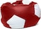 Luxe Decora Football Style Bean Bag With Filling (L, Red &amp; White)