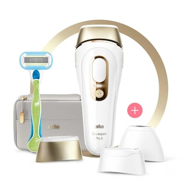 براون PL5257 IPL سيلك اكسبرت برو 5 جهاز إزالة الشعر بالليزر - أبيض/ذهبي