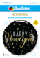 18" Round Foil Balloon New Year Gold Stars 1ct