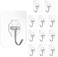 Generic Adhesive Hooks Heavy Duty 4lb(Max) Transparent Traceless Seamless Wall Hooks Waterproof for Kitchen Bathroom Office (12 Packs)