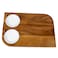 BILLI Wooden Serving Board with 2 pcs Ceramic Dip Bowl, Wooden Steak Plate Food Platter