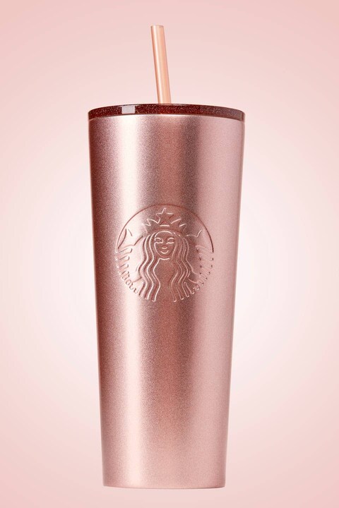 Starbucks Rose Pink and Gold Ombre Fall 2020 Cold Cup Collection 24 Oz / 700ml