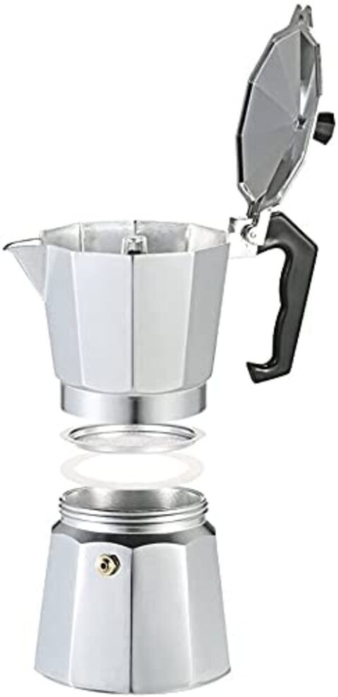 Generic Selecto 6 Cup Aluminium Espresso Coffee Stovetop, Percolator, Mocha Pot, For Both Gas &amp; Electric Stove (6 Cup)