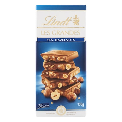 Lindt Les Grandes 34% Hazelnut Milk Chocolate 150g