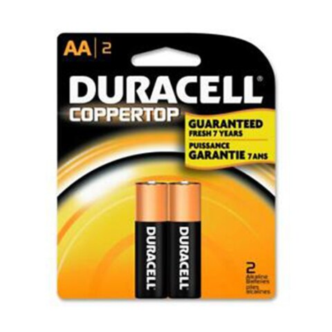 Duracell Alkaline Coppertop Battery AA 2 Batteries