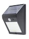 Voberry - 12 LED Solar Power Pir Motion Sensor Wall Light Outdoor Waterproof Lamp Black 1*1*1centimeter