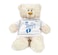 Caravaan, Supersoft, Cuddly Cream Bear With Blue It's A Boy! On Trendy White Hoodie Size 38cm Ideal For Celebration, Baby Birth Boys Parties Soft And Cuddly