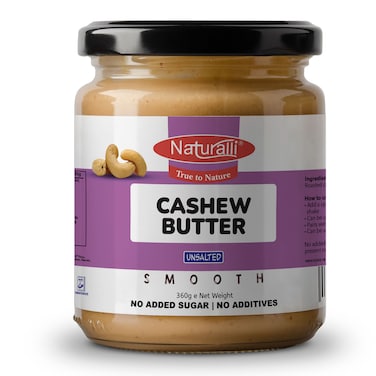 Naturalli Smooth Unsalted Cashew Nut Butter  360g