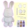 DIY MONEY SAVING COOL BUNNY (8.6 inch - 23 cm) ACRYLIC FLOW POUR PAINT SET COLORS: White, Gold, Light-Purple. Dubai Drip Arts and Crafts.