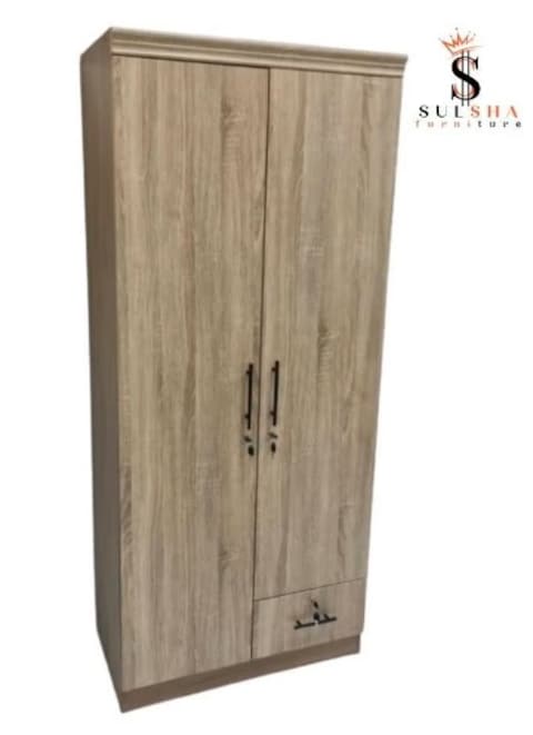 2 Door Wooden Wardrobe Cabinet Cupboard Engineered Wood Perfect Modern Stylish Heavy Duty