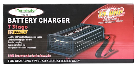 Terminator brand 7 Stage 12V Battery Charger - 15A