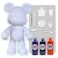 COOL BEAR COIN PIGGY BANK FIGURE (9 inch - 23 cm) ACRYLIC DRIP POUR PAINT COMPLETE KIT, Colors: Dark-Purple, Black, Orange. Acrylic Rich Pigments Fluid Flow Paint, Arts and Crafts.