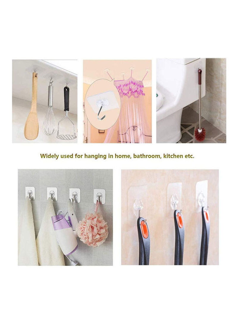 Marrkhor 20-Piece Heavy Duty Wall Hooks Transparent