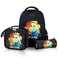 Eazy Kids 17" Set of 3 School Bag with Lunch Bag and Pencil Case Awesome - Black