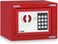 Rubik Mini Cash Deposit Drop Slot Safe Box with Key and Pin Code Option (Red)