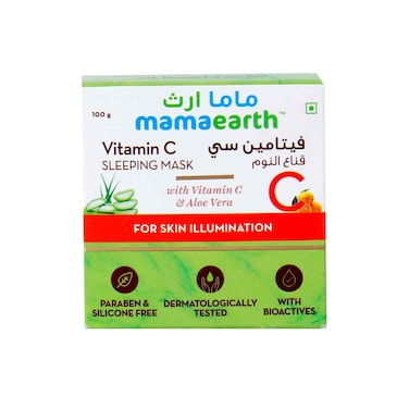 ماما إيرث ماسك نوم فيتامين سي مع الألوفيرا لإضاءة البشرة أبيض 100 غرام