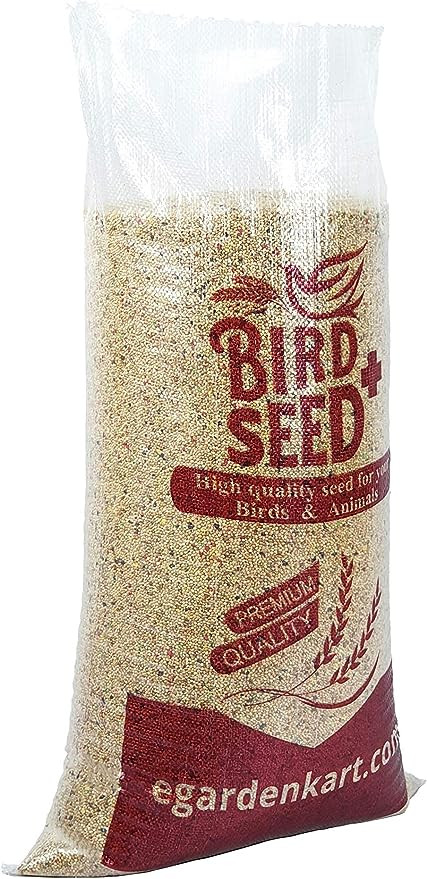 Egardenkart® Bird Food Small bird Budgie finches canaries hookbills doves quail and sparrows Seed mix (1kg, Budgie)