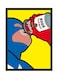 Spoil Your Wall Super Hero Pop Art Wall Poster With Frame Blue/Yellow/Red 40x55cm