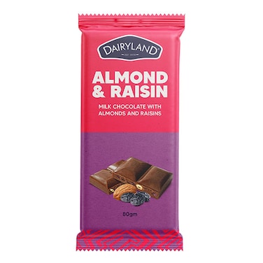 Dairyland Almond And Raisin Chocolate 80G