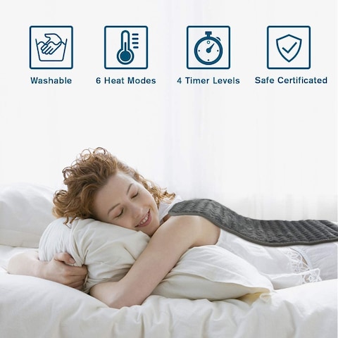 Heating Pad,Electric Heating Pad 12&quot;x24&quot; Large Heating Pads for Back Pain Auto Shut Off Heat Pad Moist Heating Pad with Timer,6 Temperature Settings Heated Pad for Neck,Shoulder,Elbow