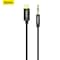 Baseus Audio Aux Jack Cable 3.93ft USB Type C To 3.5mm Headphone Stereo Cord Car Compatible With iPad Pro 2018 Google Pixel 2 3 XL Samsung Galaxy S21 S20 Ultra Note 20 10 Plus Black