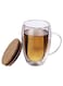 MIBRU Double Glass Cup For Tea And Coffee With Heat Preservation Lid 350ml