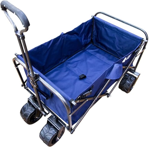 80Kg Foldable Heavy Duty Outdoor Trolley Utility Transport Cart - Blue