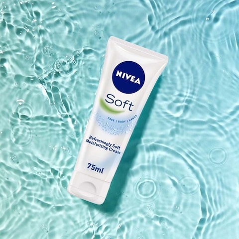 NIVEA Moisturising Cream, Soft Refreshing for Face Body Hands, Fast Absorbing, Tube 75ml