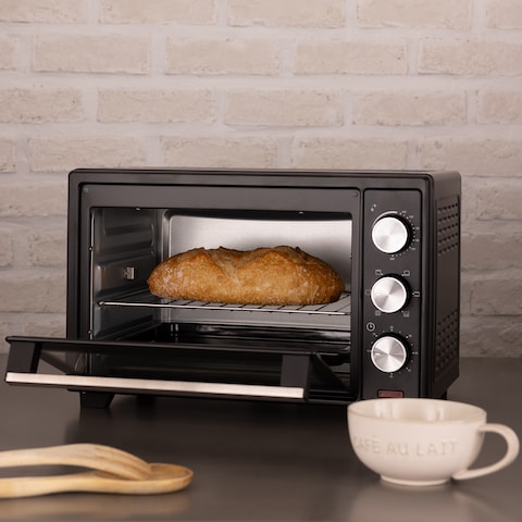 DOMEA&reg; Electric Toaster Oven   Counter Top Oven With Rotisserie function   Grill And Cooking Tray   Adjustable Heat Settings   60 Minutes Timer   25 L,1600W