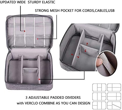 Innovative Universal Cable Organizer Bag Grey